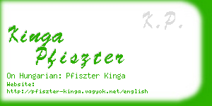 kinga pfiszter business card